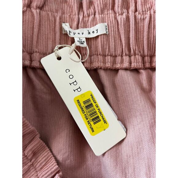 Copper Key Corduroy Mini Skirt Peachy Pink Cotton Pockets Women's L Boho Casual - Picture 4 of 4